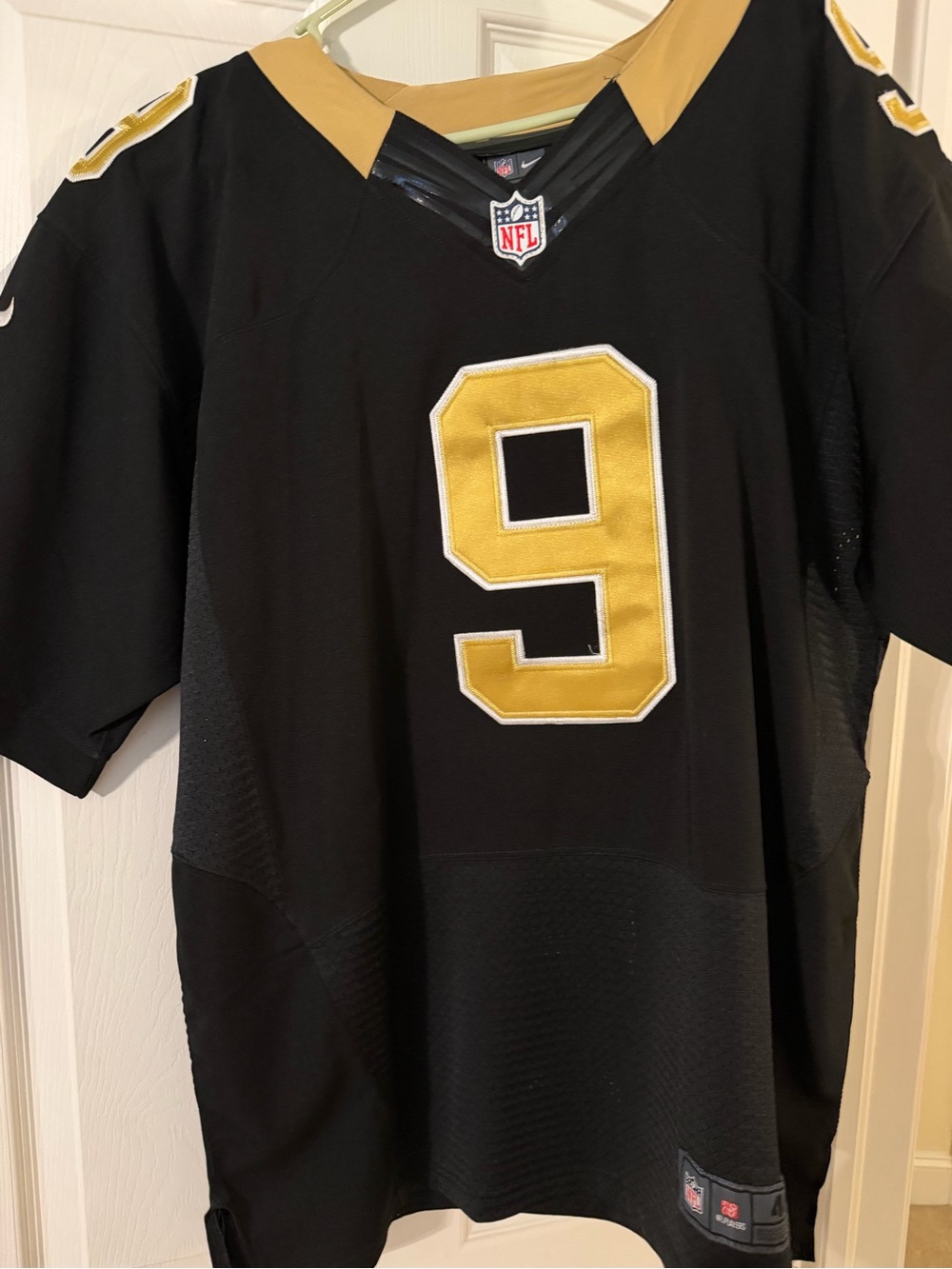 Men's Black & Gold Number #9 Drew Brees NFL Jersey - Nike